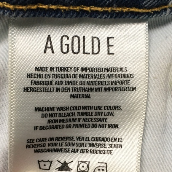 Agolde Distressed Cut Off Jean Shorts Blue 26 Button Fly 100% Cotton Denim - Picture 6 of 8